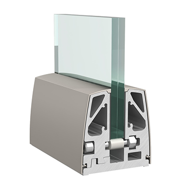 A Line On-floor glass supporting system